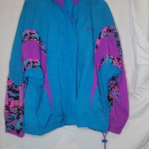 90s Vinatge Reebok Windbreaker Women's L Blue/Purple